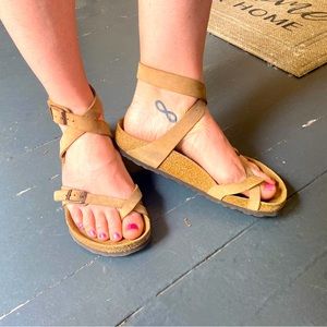 Birkenstock Yara Tobacco Oiled Leather Sandals
